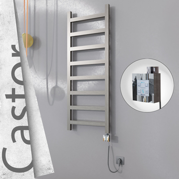 Radiva - Castor Elektrikli Paslanmaz Çelik Havlupan 500x1300 Satin Polisaj (KTX4 Termostat) 300W Spiral Kablolu