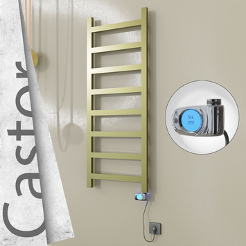 Radiva - Castor Elektrikli Paslanmaz Çelik Havlupan 500x1300 Satine Altın (Musa Termostat) 300W