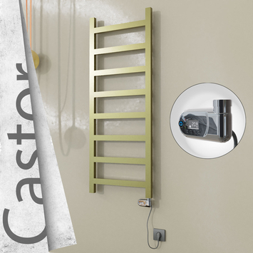 Radiva - Castor Elektrikli Paslanmaz Çelik Havlupan 500x1300 Satine Altın (Thesis Termostat) 300W