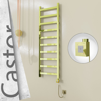 Radiva - Castor Elektrikli Paslanmaz Çelik Havlupan 500x1620 Altın (KTX1 Termostat) 300W Spiral Kablolu