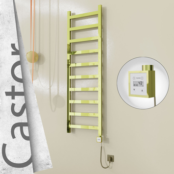 Radiva - Castor Elektrikli Paslanmaz Çelik Havlupan 500x1620 Altın (KTX3 Termostat) 300W Spiral Kablolu