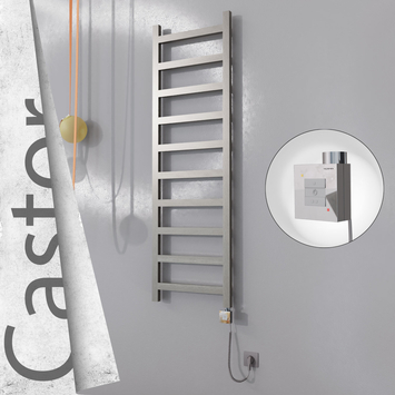 Radiva - Castor Elektrikli Paslanmaz Çelik Havlupan 500x1620 Satin Polisaj (KTX1 Termostat) 300W Spiral Kablolu