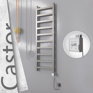 Radiva - Castor Elektrikli Paslanmaz Çelik Havlupan 500x1620 Satin Polisaj (KTX3 Termostat) 300W Spiral Kablolu
