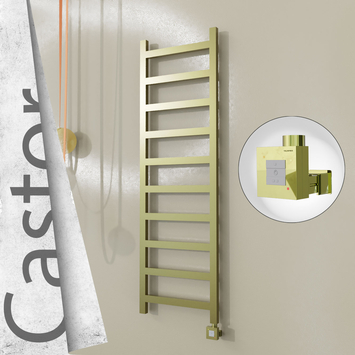 Radiva - Castor Elektrikli Paslanmaz Çelik Havlupan 500x1620 Satine Altın (KTX1 Termostat) 300W