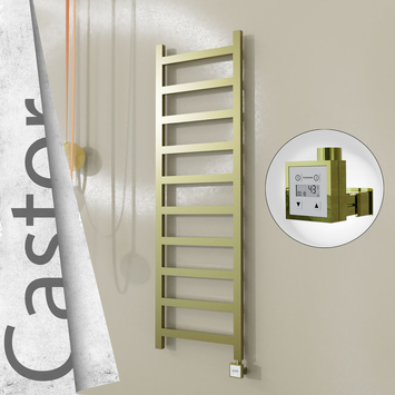 Radiva - Castor Elektrikli Paslanmaz Çelik Havlupan 500x1620 Satine Altın (KTX3 Termostat) 300W