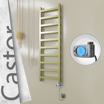 Radiva - Castor Elektrikli Paslanmaz Çelik Havlupan 500x1620 Satine Altın (Musa Termostat) 300W