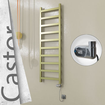 Radiva - Castor Elektrikli Paslanmaz Çelik Havlupan 500x1620 Satine Altın (Thesis Termostat) 300W