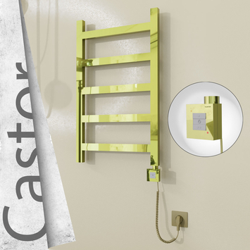 Radiva - Castor Elektrikli Paslanmaz Çelik Havlupan 500x820 Altın (KTX1 Termostat) 200W Spiral Kablolu