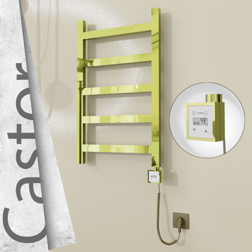 Radiva - Castor Elektrikli Paslanmaz Çelik Havlupan 500x820 Altın (KTX3 Termostat) 200W Spiral Kablolu