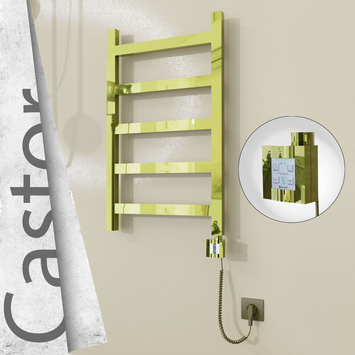 Radiva - Castor Elektrikli Paslanmaz Çelik Havlupan 500x820 Altın (KTX4 Termostat) 200W Spiral Kablolu