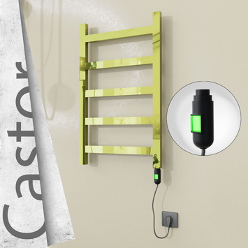 Radiva - Castor Elektrikli Paslanmaz Çelik Havlupan 500x820 Altın (On/Off Düğmeli) 200W