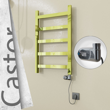 - CASTOR Elektrikli Paslanmaz Çelik Havlupan 500x820 Altın (Thesis Termostat) 200W  - CASTOR Elektrikli Paslanmaz Çelik Havlupan 500x820 Altın (Thesis Termostat) 200W
