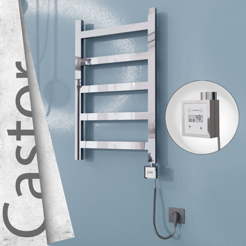 Radiva - Castor Elektrikli Paslanmaz Çelik Havlupan 500x820 Ayna Polisaj (KTX3 Termostat) 200W Spiral Kablolu