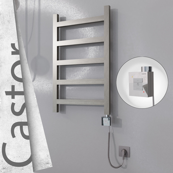 Radiva - Castor Elektrikli Paslanmaz Çelik Havlupan 500x820 Satin Polisaj (KTX1 Termostat) 200W Spiral Kablolu