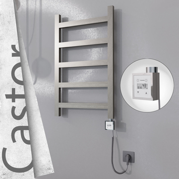 Radiva - Castor Elektrikli Paslanmaz Çelik Havlupan 500x820 Satin Polisaj (KTX3 Termostat) 200W Spiral Kablolu
