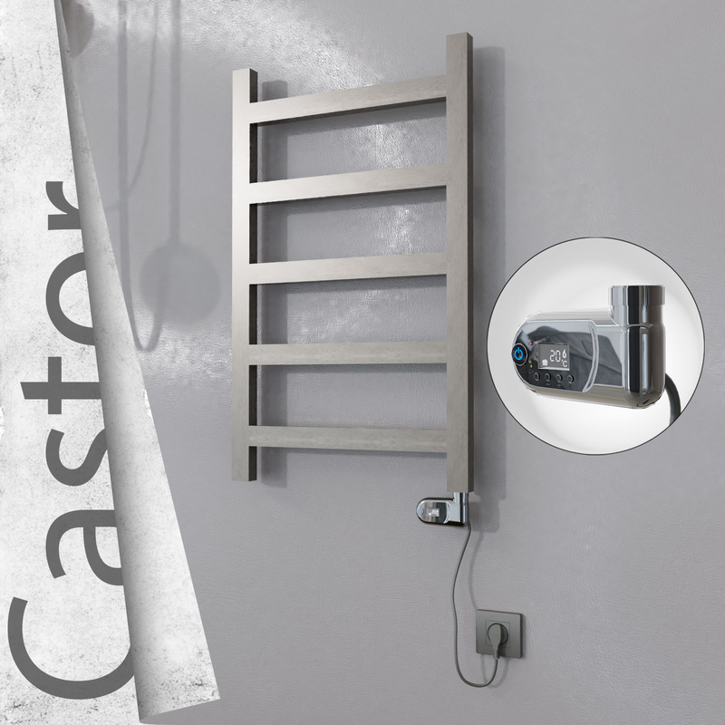 CASTOR Elektrikli Paslanmaz Çelik Havlupan 500x820 Satin Polisaj (Thesis Termostat) 200W