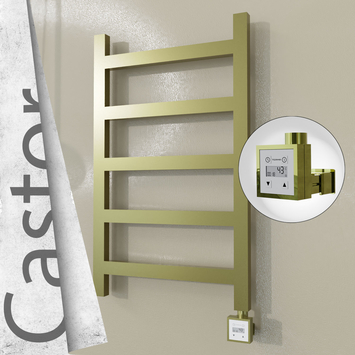 Radiva - Castor Elektrikli Paslanmaz Çelik Havlupan 500x820 Satine Altın (KTX3 Termostat) 200W