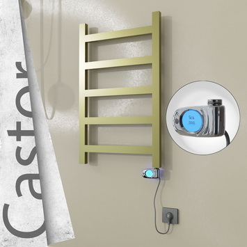 Radiva - Castor Elektrikli Paslanmaz Çelik Havlupan 500x820 Satine Altın (Musa Termostat) 200W