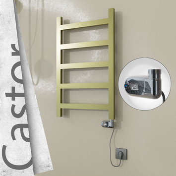 Radiva - Castor Elektrikli Paslanmaz Çelik Havlupan 500x820 Satine Altın (Thesis Termostat) 200W