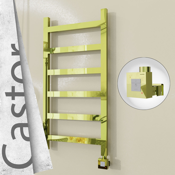 Radiva - Castor Elektrikli Paslanmaz Çelik Havlupan 500x980 Altın (KTX1 Termostat) 300W
