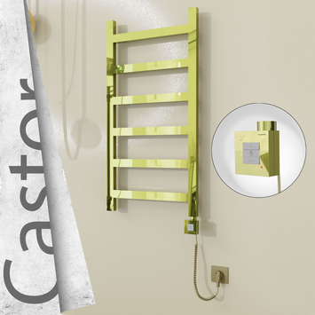 Radiva - Castor Elektrikli Paslanmaz Çelik Havlupan 500x980 Altın (KTX1 Termostat) 300W Spiral Kablolu