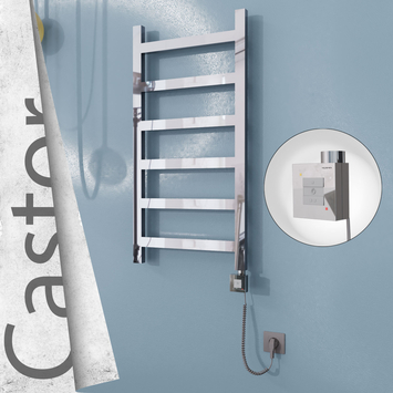 Radiva - Castor Elektrikli Paslanmaz Çelik Havlupan 500x980 Ayna Polisaj (KTX1 Termostat) 300W Spiral Kablolu