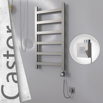 Radiva - Castor Elektrikli Paslanmaz Çelik Havlupan 500x980 Satin Polisaj (KTX1 Termostat) 300W Spiral Kablolu