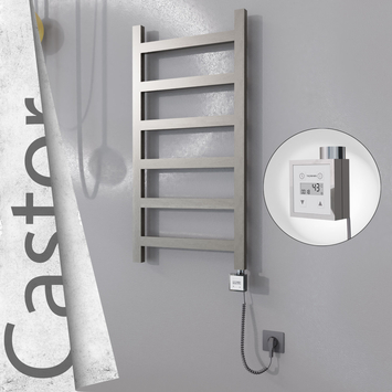 Radiva - Castor Elektrikli Paslanmaz Çelik Havlupan 500x980 Satin Polisaj (KTX3 Termostat) 300W Spiral Kablolu