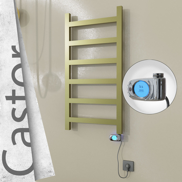 Radiva - Castor Elektrikli Paslanmaz Çelik Havlupan 500x980 Satine Altın (Musa Termostat) 300W