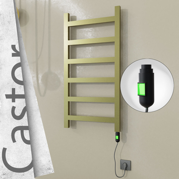 Radiva - Castor Elektrikli Paslanmaz Çelik Havlupan 500x980 Satine Altın (On/Off Düğmeli) 300W