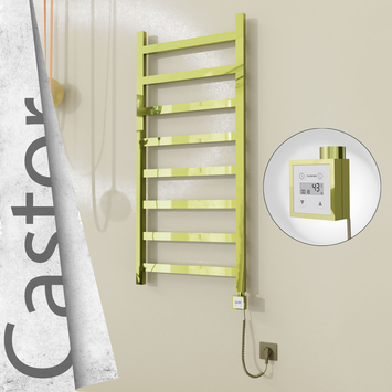 Radiva - Castor Elektrikli Paslanmaz Çelik Havlupan 600x1300 Altın (KTX3 Termostat) 300W Spiral Kablolu