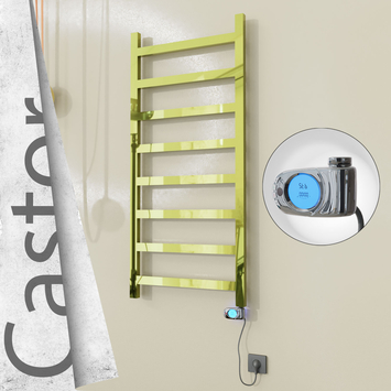 Radiva - Castor Elektrikli Paslanmaz Çelik Havlupan 600x1300 Altın (Musa Termostat) 300W