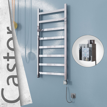 Radiva - Castor Elektrikli Paslanmaz Çelik Havlupan 600x1300 Ayna Polisaj (KTX4 Termostat) 300W Spiral Kablolu