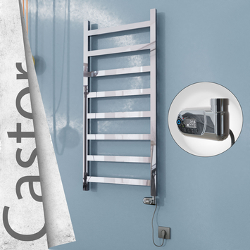 Radiva - Castor Elektrikli Paslanmaz Çelik Havlupan 600x1300 Ayna Polisaj (Thesis Termostat) 300W