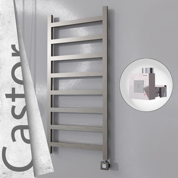 Radiva - Castor Elektrikli Paslanmaz Çelik Havlupan 600x1300 Satin Polisaj (KTX1 Termostat) 300W