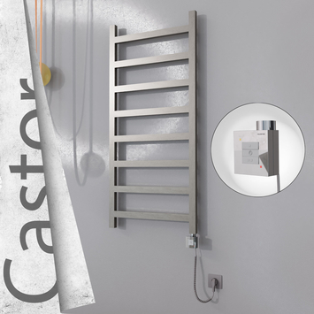 Radiva - Castor Elektrikli Paslanmaz Çelik Havlupan 600x1300 Satin Polisaj (KTX1 Termostat) 300W Spiral Kablolu