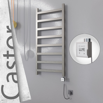 Radiva - Castor Elektrikli Paslanmaz Çelik Havlupan 600x1300 Satin Polisaj (KTX3 Termostat) 300W Spiral Kablolu
