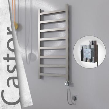 Radiva - Castor Elektrikli Paslanmaz Çelik Havlupan 600x1300 Satin Polisaj (KTX4 Termostat) 300W Spiral Kablolu
