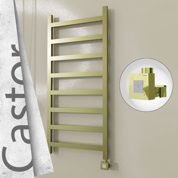 Radiva - Castor Elektrikli Paslanmaz Çelik Havlupan 600x1300 Satine Altın (KTX1 Termostat) 300W
