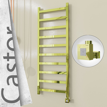 Radiva - Castor Elektrikli Paslanmaz Çelik Havlupan 600x1620 Altın (KTX1 Termostat) 600W
