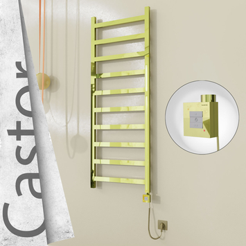 Radiva - Castor Elektrikli Paslanmaz Çelik Havlupan 600x1620 Altın (KTX1 Termostat) 600W Spiral Kablolu