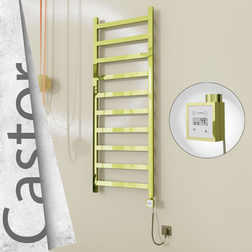 Radiva - Castor Elektrikli Paslanmaz Çelik Havlupan 600x1620 Altın (KTX3 Termostat) 600W Spiral Kablolu