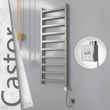 Radiva - Castor Elektrikli Paslanmaz Çelik Havlupan 600x1620 Satin Polisaj (KTX3 Termostat) 600W Spiral Kablolu