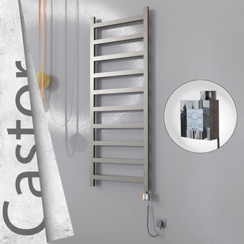 Radiva - Castor Elektrikli Paslanmaz Çelik Havlupan 600x1620 Satin Polisaj (KTX4 Termostat) 600W Spiral Kablolu