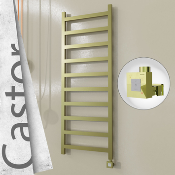 Radiva - Castor Elektrikli Paslanmaz Çelik Havlupan 600x1620 Satine Altın (KTX1 Termostat) 600W