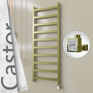 Radiva - Castor Elektrikli Paslanmaz Çelik Havlupan 600x1620 Satine Altın (KTX3 Termostat) 600W