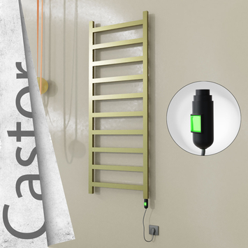 Radiva - Castor Elektrikli Paslanmaz Çelik Havlupan 600x1620 Satine Altın (On/Off Düğmeli) 600W