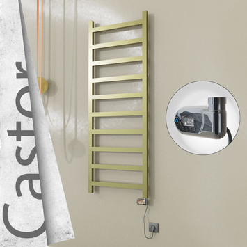 Radiva - Castor Elektrikli Paslanmaz Çelik Havlupan 600x1620 Satine Altın (Thesis Termostat) 600W