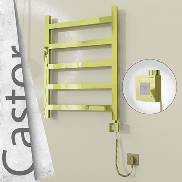 Radiva - Castor Elektrikli Paslanmaz Çelik Havlupan 600x820 Altın (KTX1 Termostat) 200W Spiral Kablolu
