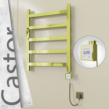 Radiva - Castor Elektrikli Paslanmaz Çelik Havlupan 600x820 Altın (KTX3 Termostat) 200W Spiral Kablolu